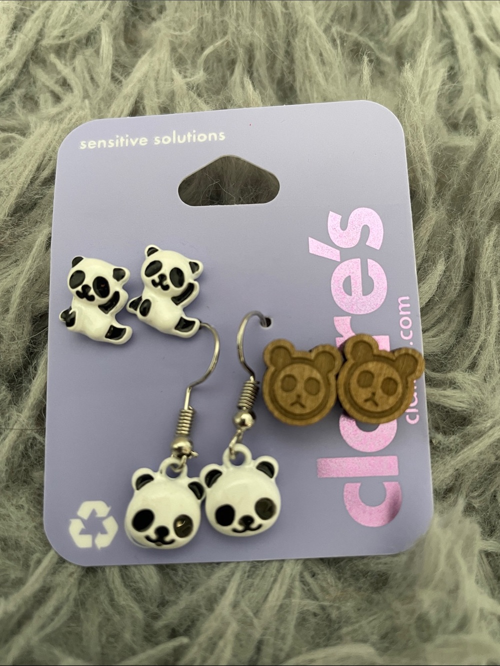 Claire’s Panda Earring Set - 3 Pairs